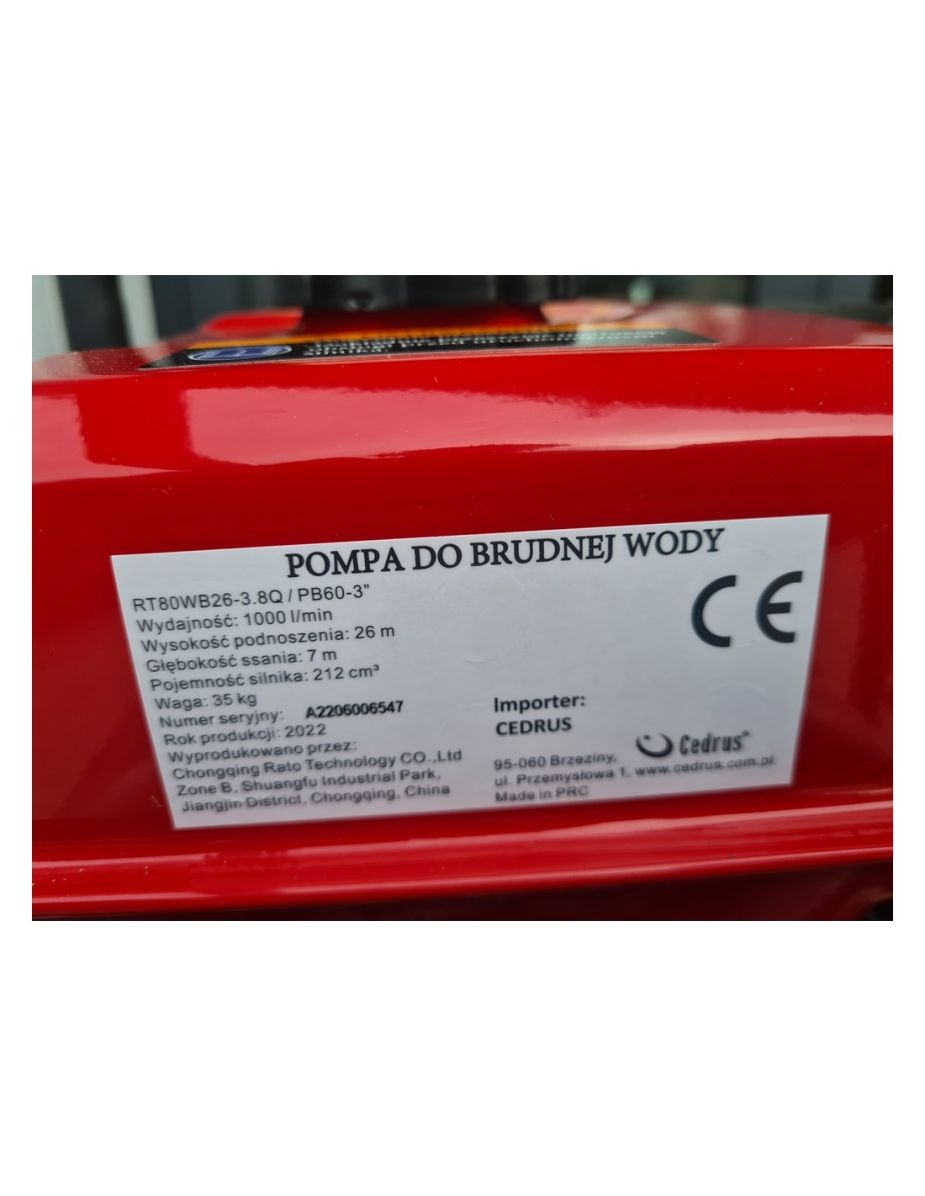 Pompa do brudnej wody Cedrus PB60-3